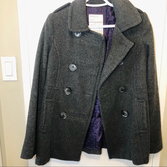 wool coat ,very warm (dark grey), Aeropostale (s) - Picture 2 of 7
